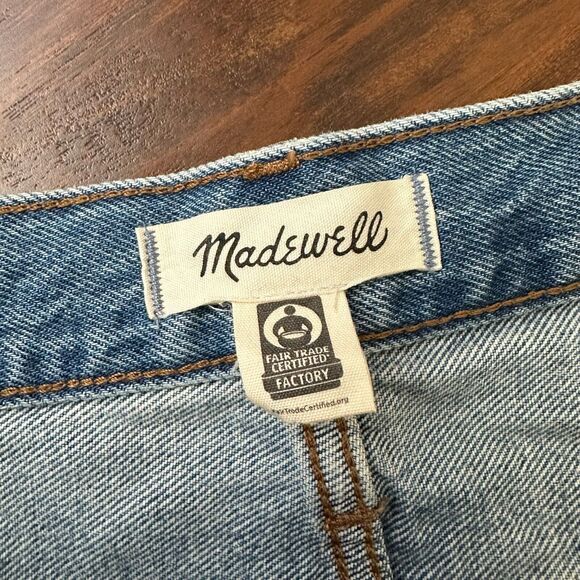 NWOT MADEWELL Relaxed Denim Shorts Destroyed Hem Edition in Rosemount Wash - Picture 7 of 11